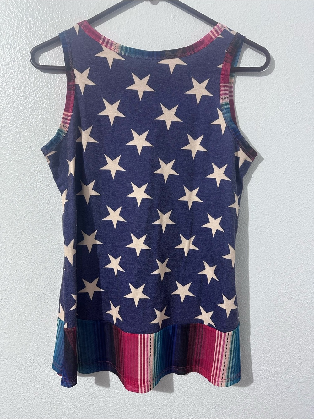 Crazy Train Star Spangled Serape Women’s XS Tank Top 4th Of July Patriotic Star - Picture 2 of 3